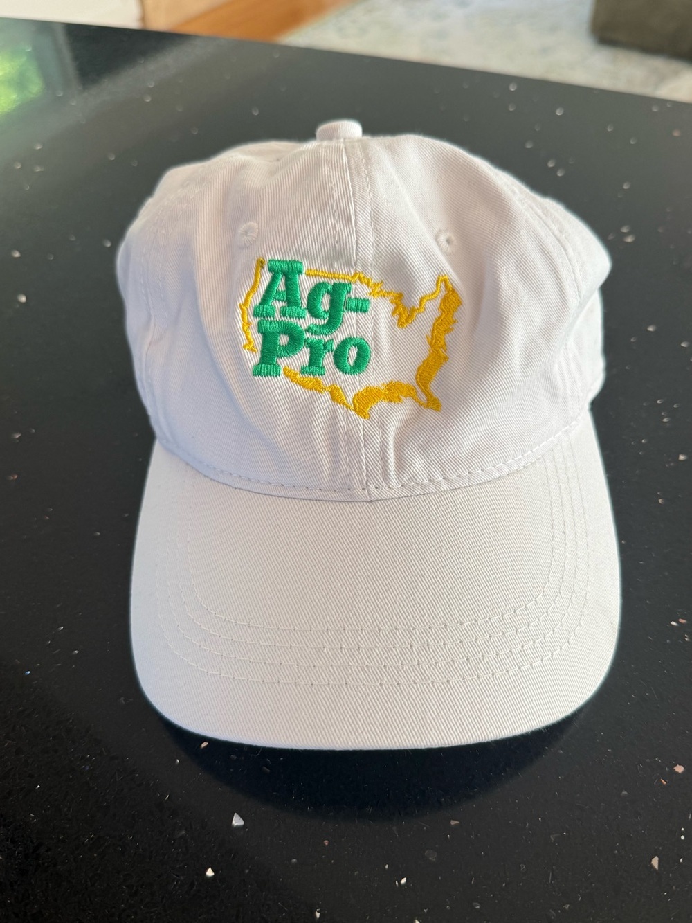 Agriculture Pro White Cap with Green & Yellow Logo